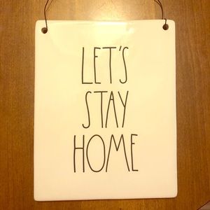 Rae Dunn Lets Stay Home hanger
